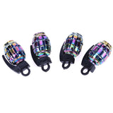 4pcs Rainbow Color Car Tire Aluminum Dust Caps Covers for Schrader Valves