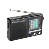 Knstar KK-9 FM Radio With PVC Panel Built-in Speaker Dimensions 13*7.8*2.9cm Single Channel 3-band 3W DC 3V 88-108MHz 75dB AM SW