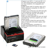 2.5/3.5" SATA IDE HDD Docking Station Offline Clone HDD External Enclosure USB 3.0 Hub MS/M2/XD/CF/SD/TF Card Reader