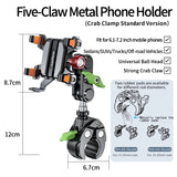 LanParte Vacuum Adsorption Five-claw Metal Car Phone Holder for Off-road Vehicle Phone Bracket Suitable for 6.1-7.2 Inch Phones