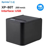 XP-T80 Restaurant Thermal Receipt Printer With Order Notification Automatic Paper Cutting HD Printing Logo Text Graphic QR Codes