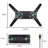 USB Laptop Cooling Pad Bottom Anti-slip Portable Laptop Radiator Cooling Base Save Space USB Power Supply for Universal Computer
