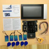 2-Wires Intercom System,7 Inch 1080P WiFi Touch Screen Video Doorphone System, 32G Card, Code Password Tuya App IC Card Unlock