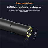 Endoscope Camera Snake Camera 1080P HD 8 Adjustable LED Lights 4.3" Display Semi-Rigid