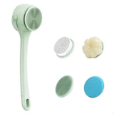 New Waterproof Body Scrubbers Electric Shower Brush Long Double Handle 4Replaceable Head For Deep Cleansing And Skin