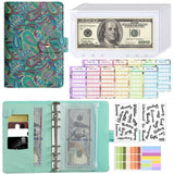 Save Money A6 Budget Binder with Zipper Cash Envelopes Expense Sheets Budget Planner Organizer Cashew Flowers PU Leather