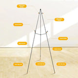 Lightweight Triangle Sketching Easel Telescoping Black White Gold Tripod Display Stand Adjustable Collapsible