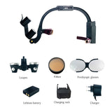 YY Binocular Lab Loupe Magnification 2.5X 3.5X Single Battery with LED Light Surgical Headlight for Dentist Medical Lamp