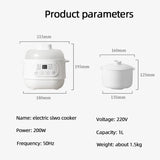 Electric Slow Cooker Stew Cup Food Steamer Multicooker Ceramic Pot Cubilose Stew Pregnant Tonic Baby Supplement Food Warmer 200W