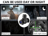 CYF-E + Night Vision Monocular Optic Single Tube Head-Wearable 8x Magnification High-Resolution Recording, 200m Visual Distance