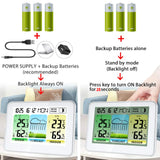 Smart Color Display Weather Forecast USB Thermometers Humidity Trend Monitor Time Calendar Alarm Clock Moon Phase Sensor -40°C