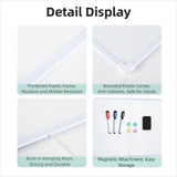 with 3 Markers & 4 Magnets Dry Erase Board 16" X 12" Double-Sided Whiteboard Wall Mounted Magnetic Graffiti Drawing Board