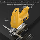 Corded Jigsaw 800W Brushless Jig Saw Tool Electric Power Cutter with 6 Variable Speeds 0°-45° Bevel Cuts Can cut straight lines