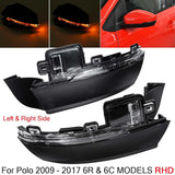 2X Car Mirror Turn Signal LED Side Rearview Mirror Indicator Blinker Light 6R0949101 6R0949102 For-Polo 6R 6C RHD