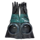 A Pair With Gloves Holder Rubber Sandblasting Gloves Non-slip 60CM Sandblasting Cabinet Gloves Wear-resistant Safety Work Gloves