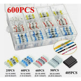 600Pcs Heat Shrink Butt Connectors Kit,Seal Part Waterproof Heat Shrink Connector Insulation Wire Terminal Welding Tool