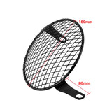 6.3 Inch Retro Motorcycle Grill Headlight Cover Mask Diamond Side Mount for Cafe Racer Bobber Custom Modified Parts