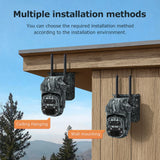 4G Solar Powered Trail Camera PTZ Camera with 12X PIR Human Detection HD 6MP IP Camouflage WIFI Cameras For Outdoor Security