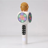 WS1816 Wireless Karaoke Microphone Bluetooth Handheld Speaker Home Birthday Party Player with LED Lights for Kids Singing