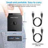 USB3.0 Bidirectional Switch 1 Input 2 Output Hub Keyboard Mouse USB Drive Printer Sharing Cable Splitter for Computer Notebook
