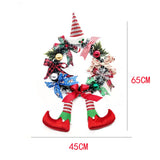 Cartoon Christmas Wreath Clown Bows Door Wreath Cute Ornament Christmas House Wall Hanging Wreath new year Christmas Decoration