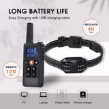 Rechargeable Waterproof Dog Training Collar 800M Remote Control 4 Modes Beep Vibration Shock LED Light Electronic Pet Trainer
