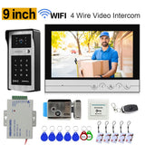 New Tuya 9 Inch Screen WiFi Video Door Doorbell System With RFID Password Camera Phone APP Unlock +Electric Control Door Lock