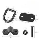 4pcs/set 1/2 Inch Spray Painted Marine D-ring 12000 Pound Box Truck Pull Ring Car Trailer Hook