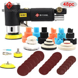 48pcs Orbit Air Sander Mini Pneumatic 1/2/3inch Grinding Machine Set for Car Polishing High Speed Air Powered Polisher Air tool