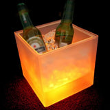 LED Ice Bucket Double Layer Bucket For Beverage Tubs Wine Beer Square Straight Red Wine Champagne LED Ice Buckets 3.5L