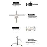 Delighted- 5 Inch Adjustable MiniC-Stand Tripod Multi-Functional Universal Lamp Stand for Live Broadcast Light