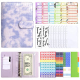 Save Money A6 Budget Binder PU Leather with Zipper Cash Envelopes Budget Planner Organizer Cashew Flowers Expense Sheets