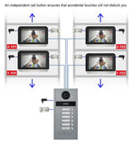 6-family Apartment Intercom Video Doorbell with RFID Card Unlock 7inch Touch Screen 4 Wired Tuya WiFi Video Door Phone System