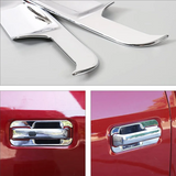 Exclusive For Ford F150 2015-2020 Door Handles Covers + Door Bowl Protector Covers Trim Accessories Kit ABS Silver