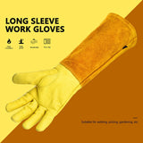 1 Pair Long Thorn Proof Rose Pruning Gloves Labor Gardening Gloves Breathable Leather Labor Protection Long Elbow Gloves