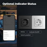 Smart Socket EU Wall Embedded Outlet Energy Monitor Indicator App Remote Control Voice Cotrol Alexa Google Home White/Black
