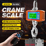 1000KG Industrial Crane Scale Large LCD Auto Lock Steel Hook Heavy Weight Blance Remote Control 2T Digital Hanging Scales