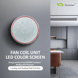 BAC-6001 Smart Programmable Digital Thermostat Touch Screen Nest HVAC for School & Home Use ABS Round Shape