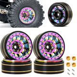 4Pcs Aluminium Brass Brass Beadlock Wheel HUB Rims 1.1"Wheel For Traxxas TRX4M 1/18 RC Car For Axial SCX24 1/24 RC Car Accessory