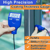 Thickness Meter LS221 Coating Gauge Mil Gage Dry Film 0-5000μm for Ferrous Non-ferrous Metal Substrates