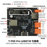 LILYGO T-Internet-POE ESP32 LAN8720 Ethernet Adapter with TF Card Slot