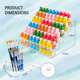 6-Tier Acrylic Paint Storage Box, 24-Slot Paint Brush Holder For Storing 2 Oz Paint Bottles, Paint Tubes Durable