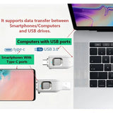 USB Disk 64GB Fingerprint Flash Drive Password Verification Metal OTG Pendrive USB3.0 Type C for PC Phone Lock Thumbdrive Jump
