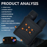 Ponbos Z3 4K UHD 42MP 200M Infrared Binoculars Night Vision Portable Mini 5X Zoom Digital Telescope Camera for Hunting Camping