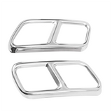 Rear Dual Exhaust Muffler Pipe Cover Trim Tail Throat Frame In Stainless Steel For Mercedes Benz GLK X204 CLS W218 2012-17