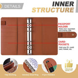 Save Money A6 Budget Binder with Zipper Cash Envelopes Expense Sheets Budget Planner Organizer Cashew Flowers PU Leather