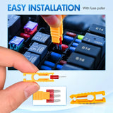 60PCS Micro3 Fuse ATL Blade Assortment Kit 3 Prong Micro Blade Fuses Replacement 5A 7.5A 10A 15A with Puller Tool for Trucks RVs