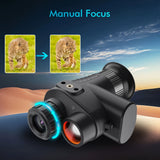 4K 36MP Head-Mounted Night Vision Goggles Monocular with 7x Magnification 250-300m Viewing Distance in Complete Darkness