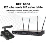 Biner DF208 UHF 8 Channel Wireless Microphone System Long Range Wireless Conference Microphone