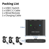 8K USB C KVM Switch USB C SWITCH 2 In1 OUT 8K@30Hz 4K@120Hz PD 100W 10Gbps Data Transmission